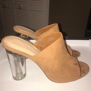 Faux Suede Lucite Heels